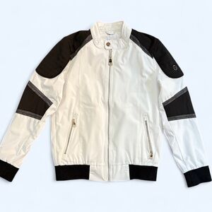 Men's Mondo Jeans Black and White Bomber Jacket